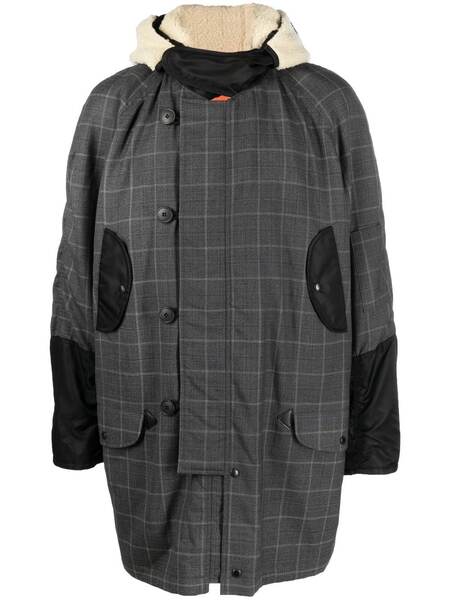  Junya Watanabe Man Abrigo En Patchwork - Gris 