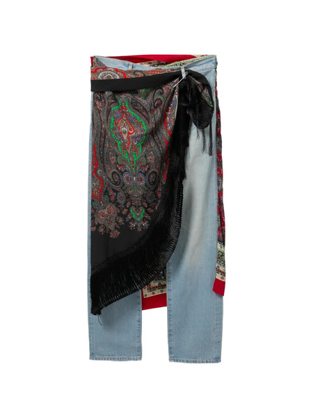  Junya Watanabe Man Pantalones Vaqueros A Capas - Azul 