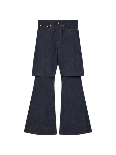  Junya Watanabe Man Vaqueros Acampanados A Capas - Azul 