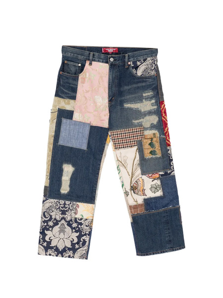  Junya Watanabe Man Vaqueros Con Efecto Envejecido Y Diseño Patchwork - Azul 