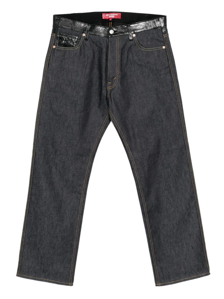  Junya Watanabe Man Vaqueros Con Parche De Cuero - Azul 