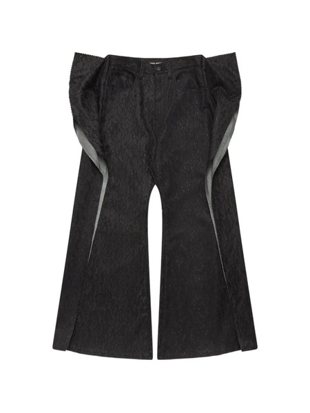  Junya Watanabe Vaqueros Con Encaje Floral - Negro 