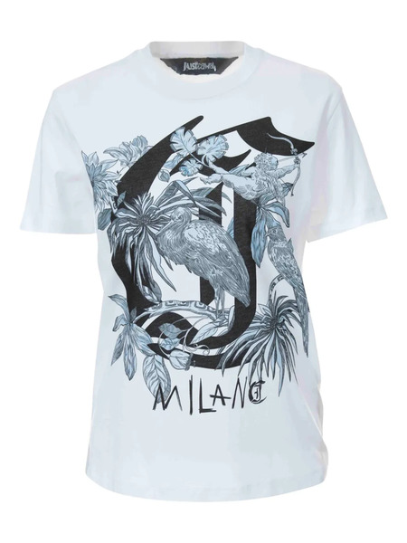  Just Cavalli Camiseta De Algodón - Blanco 