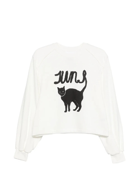  Juun.j Sudadera Con Estampado De Gato - Blanco 