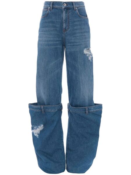  Jw Anderson Vaqueros Bucket Con Efecto Envejecido - Azul 