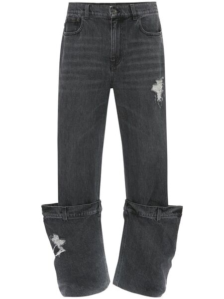  Jw Anderson Vaqueros Bucket Con Efecto Envejecido - Gris 