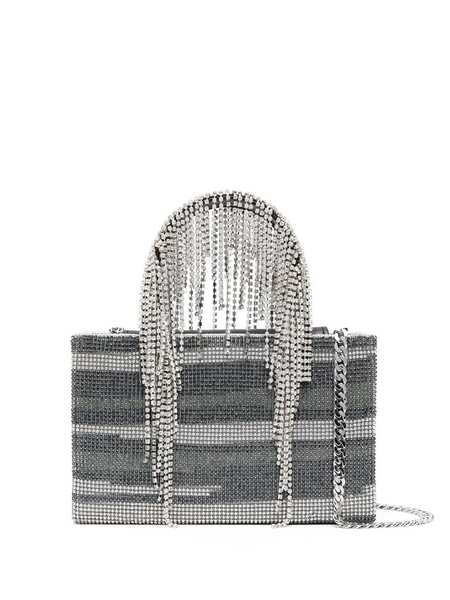  Kara Bolso Shopper Con Detalles De Cristal - Plateado 
