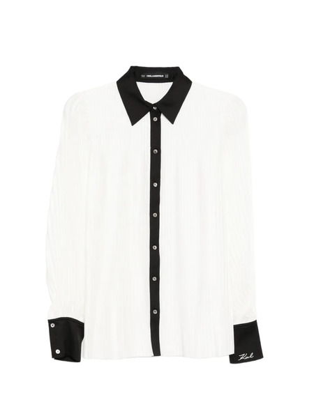  Karl Lagerfeld Camisa Plisada - Blanco 