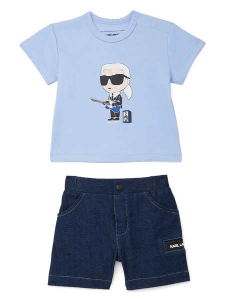  Karl Lagerfeld Kids Conjunto Con Logo Estampado - Azul 