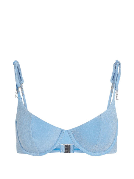  Karl Lagerfeld Top De Bikini Signature De Lúrex - Azul 