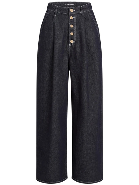  Karl Lagerfeld Vaqueros Anchos Con Botones - Azul 