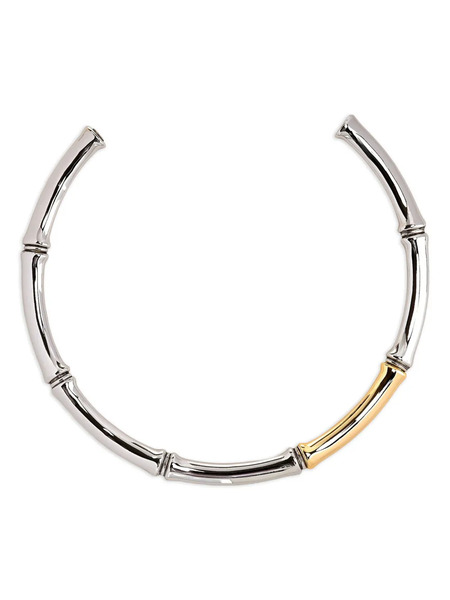  Kenneth Jay Lane Collar Bamboo - Plateado 