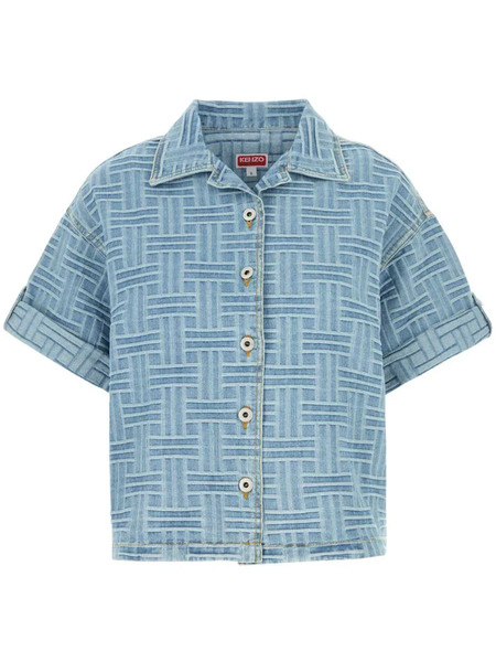  Kenzo Camisa Vaquera Bordada - Azul 