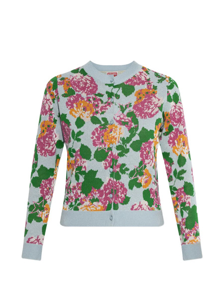  Kenzo Cárdigan Con Estampado Floral - Azul 