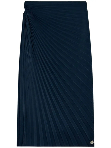  Kenzo Falda Midi Con Pliegues - Azul 