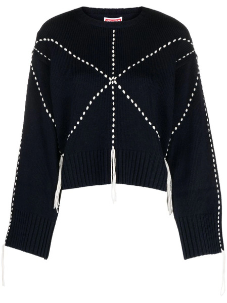  Kenzo Jersey Con Costuras Sashiko - Azul 