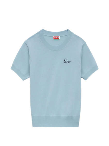  Kenzo Jersey Con Logo Bordado - Azul 