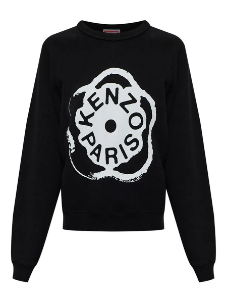  Kenzo Jersey Con Logo Estampado - Negro 