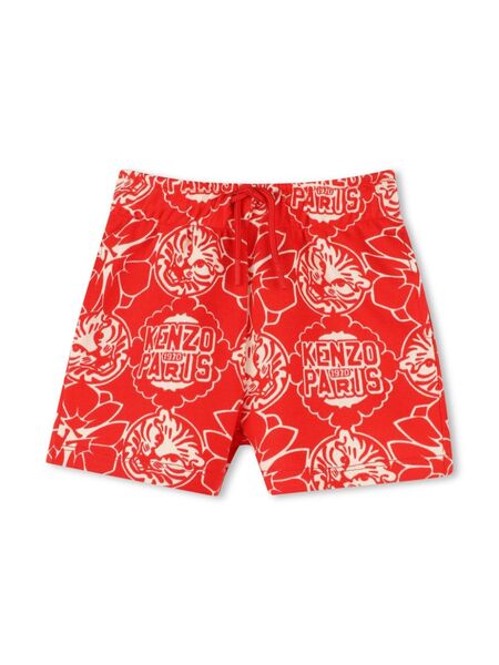  Kenzo Kids Bermudas Con Logo - Rojo 