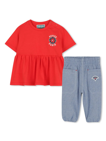 Kenzo Kids Conjunto Boke Flower Con Pantalones - Azul 