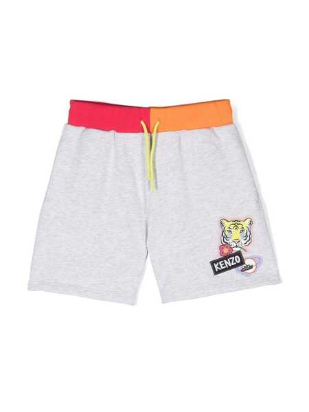  Kenzo Kids Pantalones Cortos De Chándal Con Motivo Gráfico - Gris 