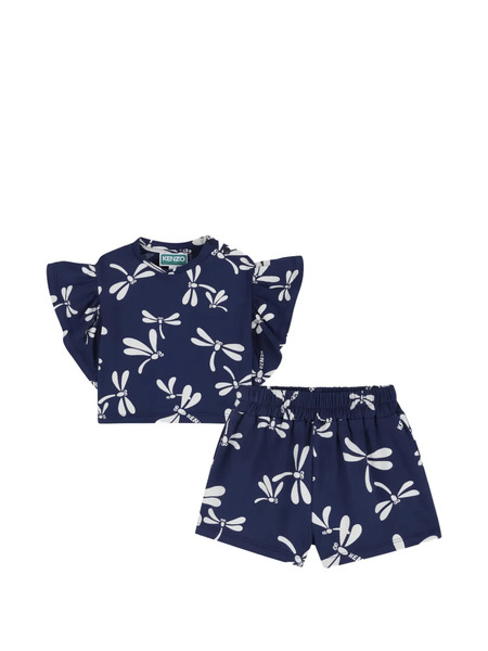  Kenzo Kids Set De Bermudas Estampadas - Azul 