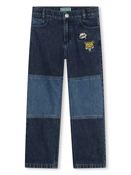  Kenzo Kids Vaqueros Con Logo Bordado - Azul 