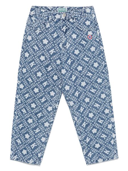 Kenzo Kids Vaqueros Con Logo Estampado - Azul 