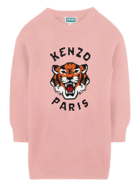  Kenzo Kids Vestido Con Motivo De Tigre En Jacquard - 47h Atomic Pink 