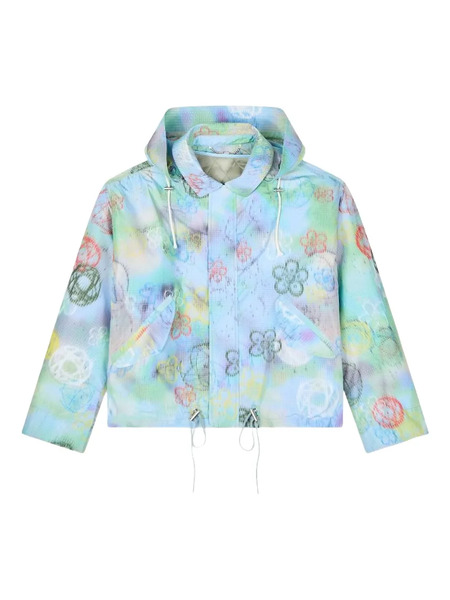  Kenzo Plumífero Con Estampado Floral - Azul 