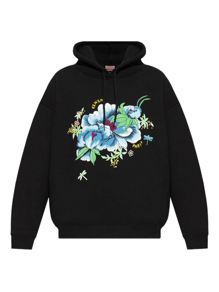  Kenzo Sudadera Con Capucha De Algodón - Negro 