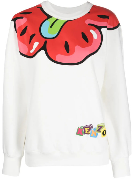  Kenzo Sudadera Con Estampado Gráfico - Blanco 