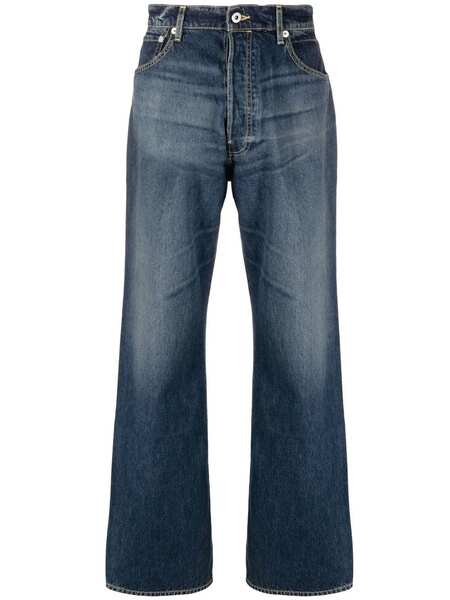  Kenzo Vaqueros Rectos De Talle Medio - Azul 