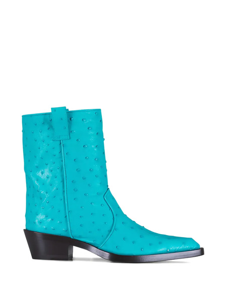  Khaite Botas Cortas Con Cordones - Azul 
