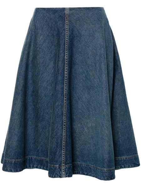  Khaite Falda Vaquera Renta - Azul 