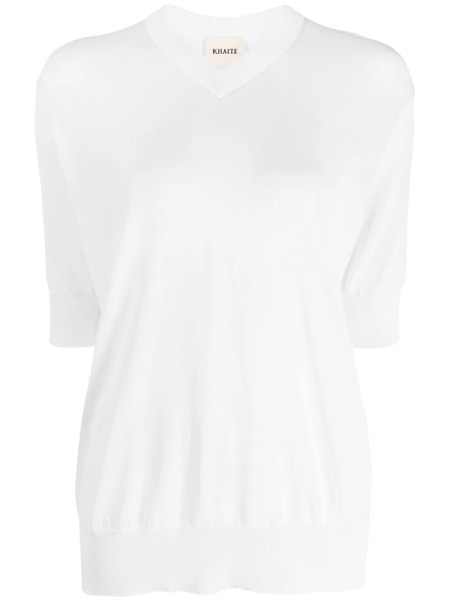  Khaite Sudadera Con Cuello En V - Blanco 