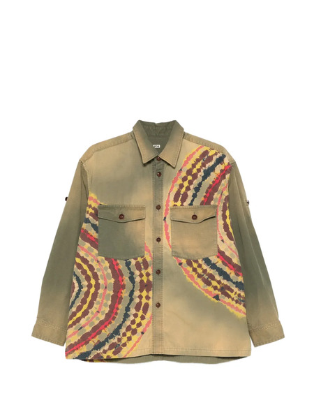  Khoki Camisa Con Bolsillo Estampado - Verde 