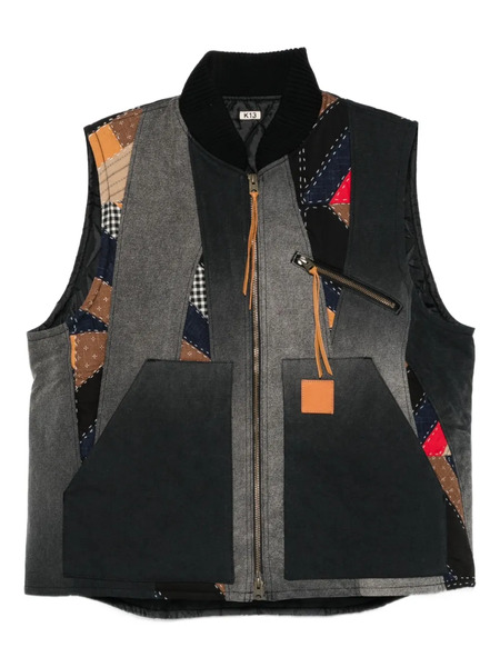  Khoki Chaleco Con Diseño Patchwork - Negro 