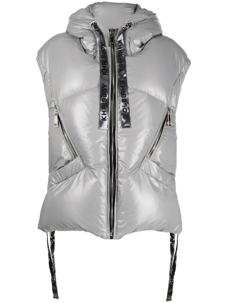  Khrisjoy Chaleco Acolchado Con Capucha - Gris 