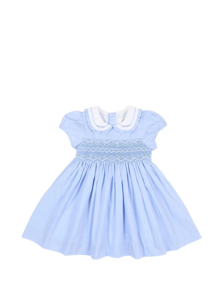  Kidiwi Vestido Fruncido Con Cuello Peter Pan - Azul 