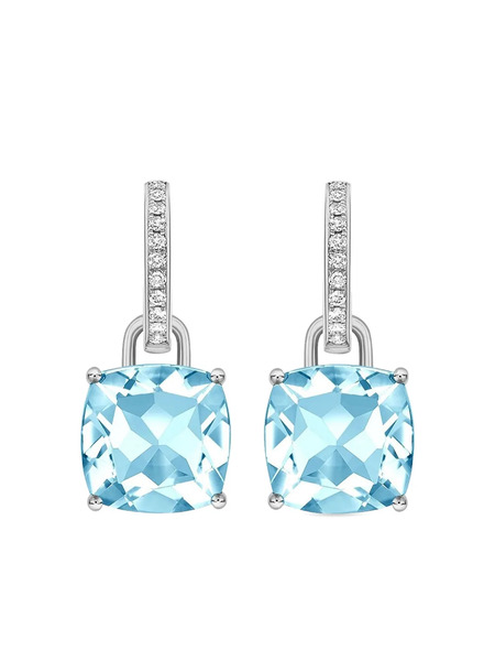 Kiki Mcdonough Pendientes De Aro Kiki Classics En Oro Blanco De 18 Ct Con Diamante Y Topacio - Plateado 