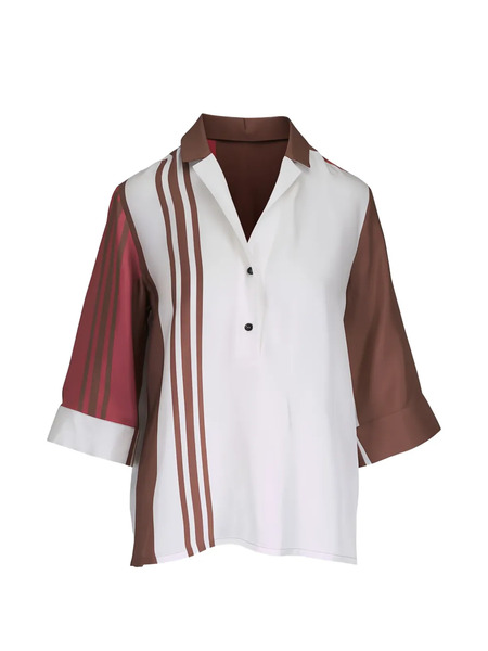  Kiton Blusa A Rayas - Marrón 