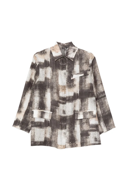  Kiton Camisa Con Estampado Abstracto - Negro 