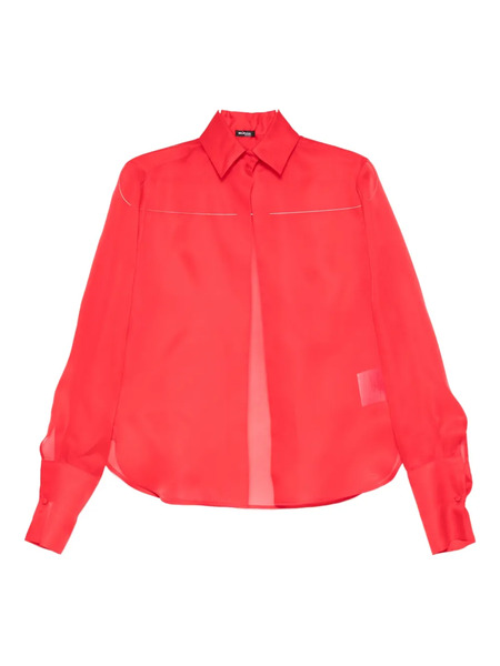  Kiton Camisa Con Paneles Translúcidos - Rojo 