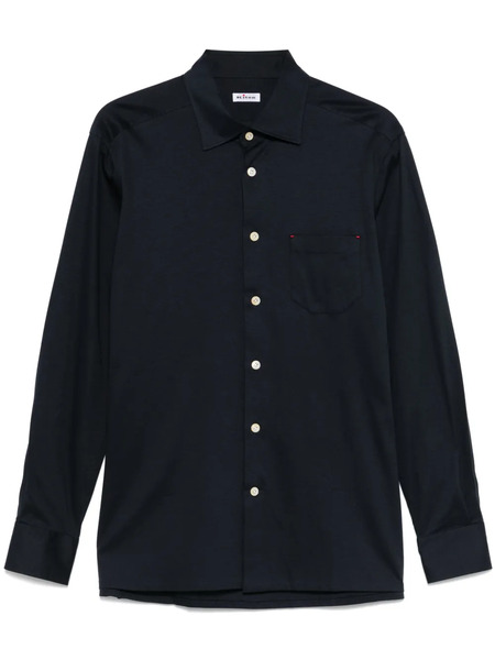  Kiton Camisa Con Pliegues - Azul 