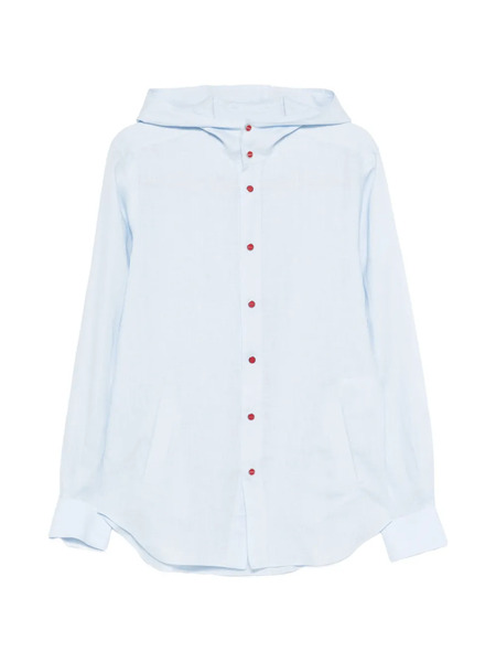  Kiton Camisa Mariano Con Capucha - Azul 