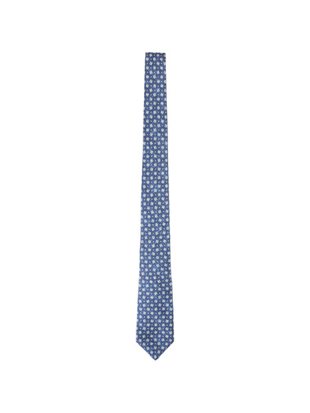  Kiton Corbata Con Estampado Floral - Azul 