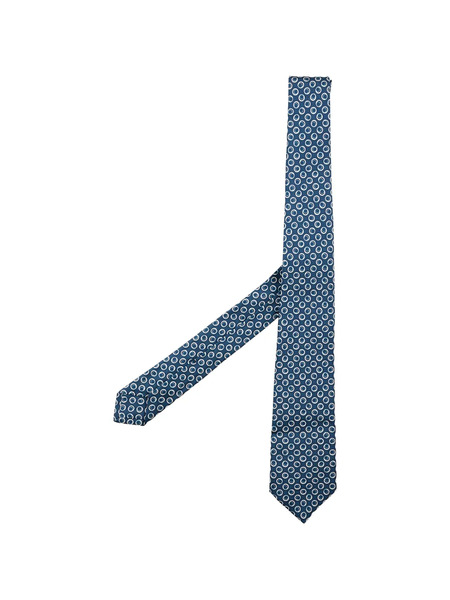  Kiton Corbata Con Estampado Geométrico - Azul 