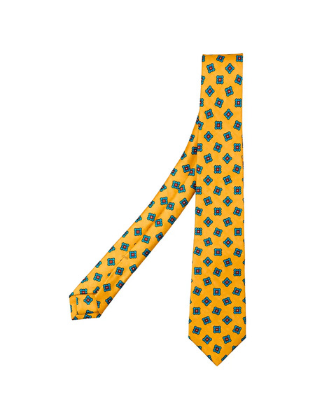  Kiton Corbata De Seda Con Estampado Floral - Amarillo 