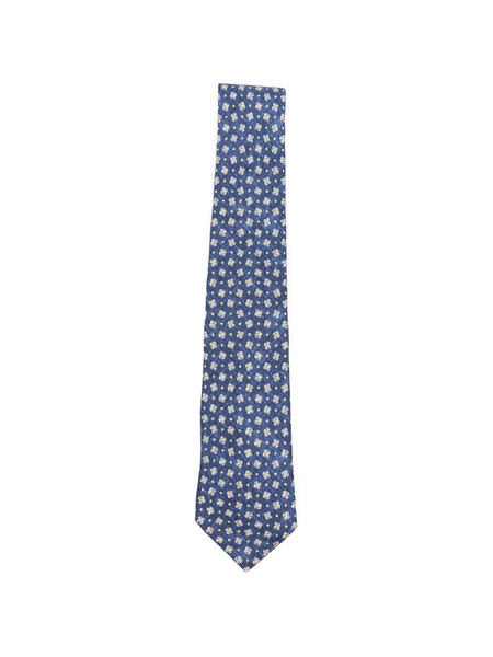  Kiton Corbata De Seda Con Estampado Floral - Azul 